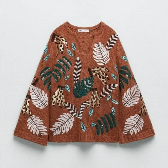 ZARA LIMITED EDITION BLOGGERS FAV BEADED KNIT SWEATER - Picture 4 of 4